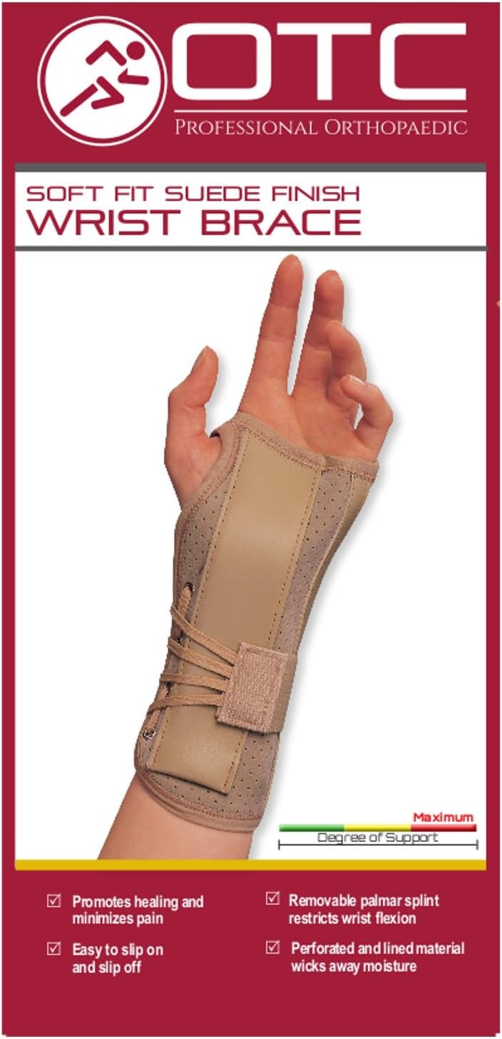 OTC Soft-Fit Suede Finish Wrist Brace, Right, X-Large
