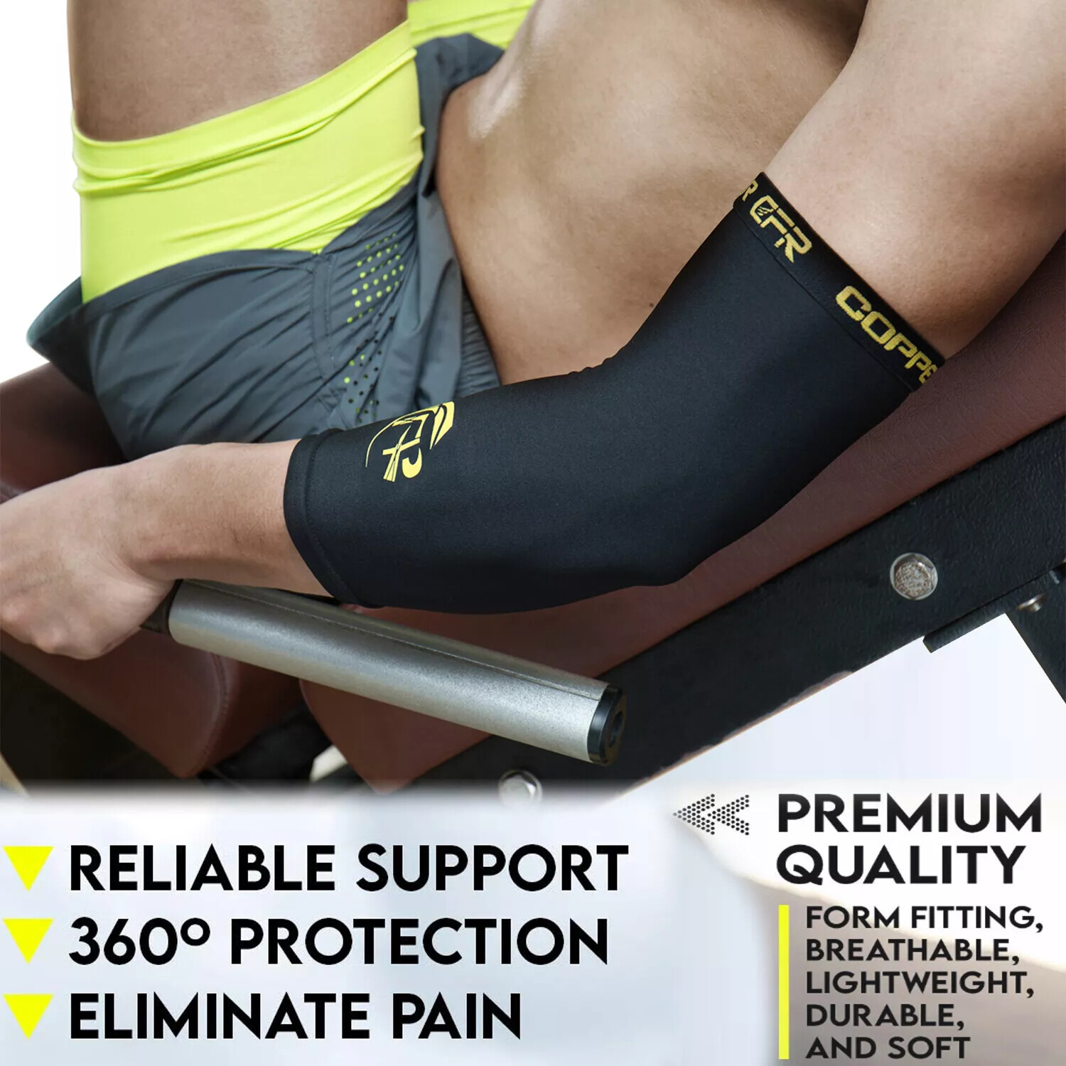 Copper Tennis Elbow Brace Support Compression Sleeves Arthritis Tendonitis Pain