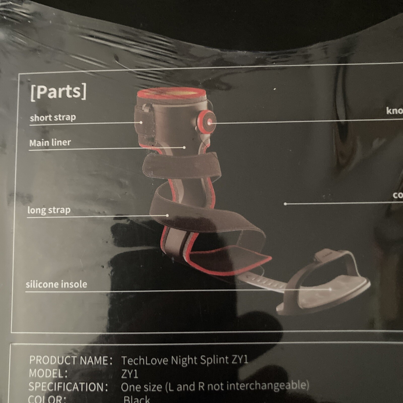 Tech Love Night Splint ZY1 Adjustable Knob Correction Right Foot Contouring