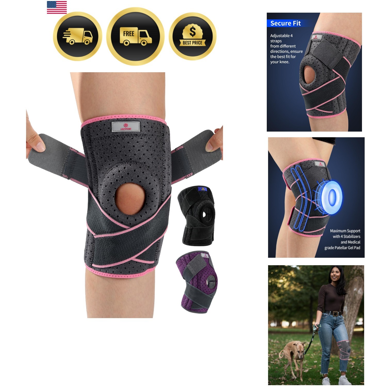Knee Brace for Women Plus Size for Meniscus Tear, ACL, Arthritis.Knee Braces …