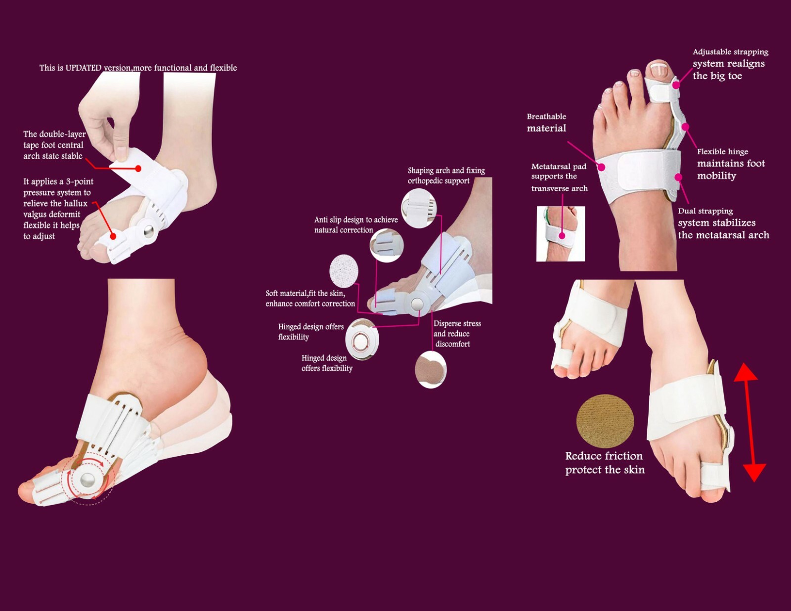 Bunion Corrector relief foot pads for men & women’s(1 pair )-BRCFP