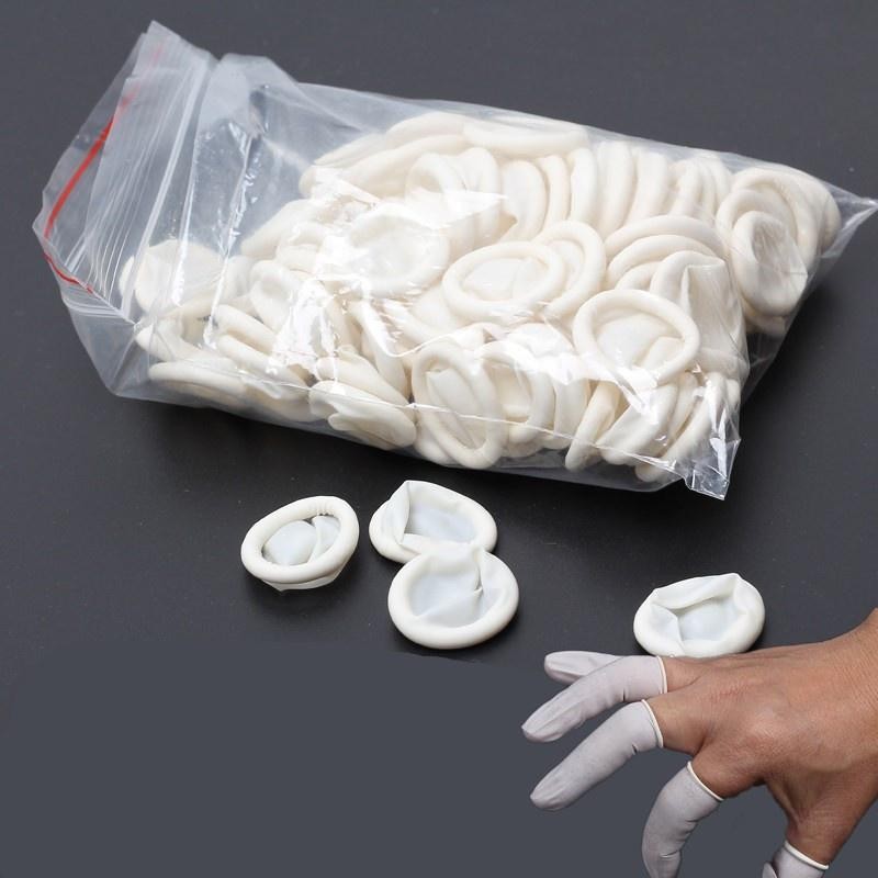 20/200pc Anti-Slip Latex Finger Cots Rubber Protector Elastic Electronic Medical