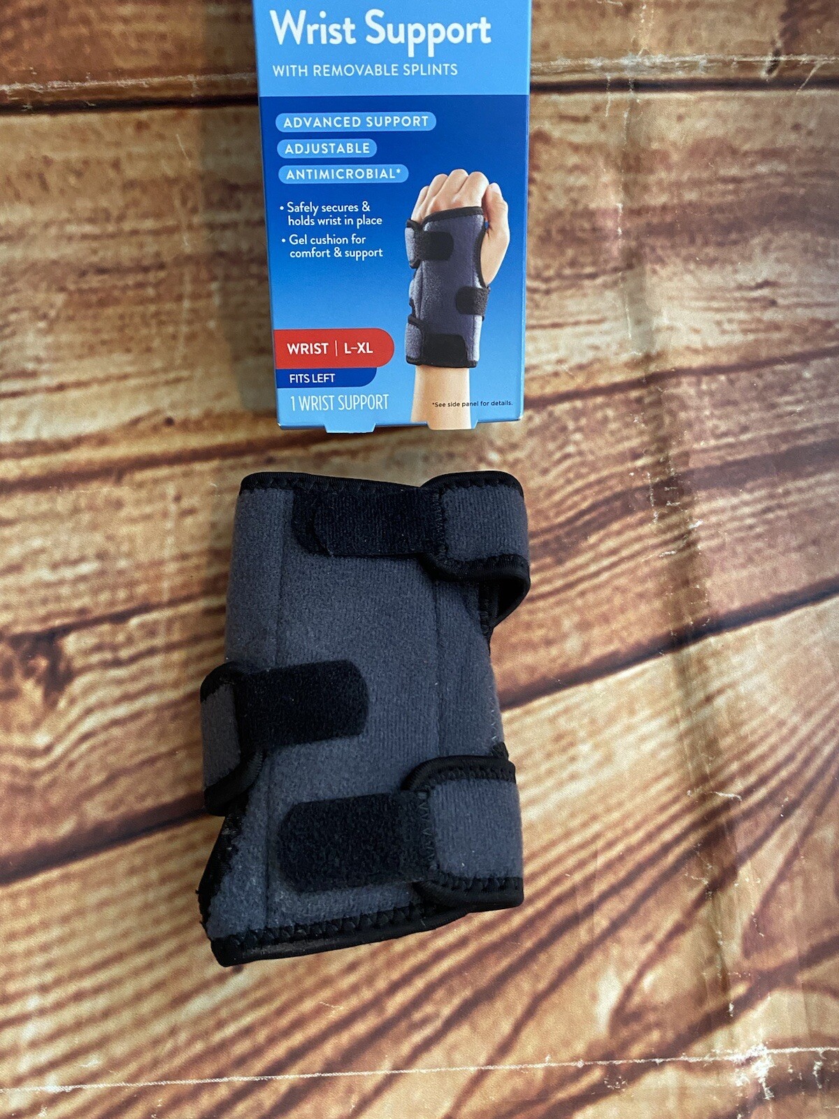 Walgreens Wrist Support w/ Removable Splint Adjustable Fits Left Hand Size L-XL