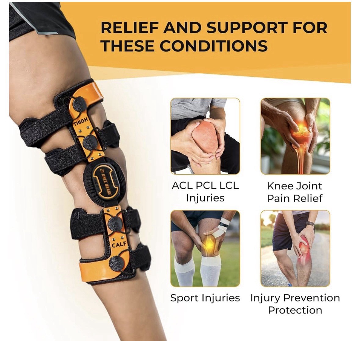 Z1 K2 Knee Brace for ACL Ligament Sports Injuries OA & Knee Pain for Men & Women