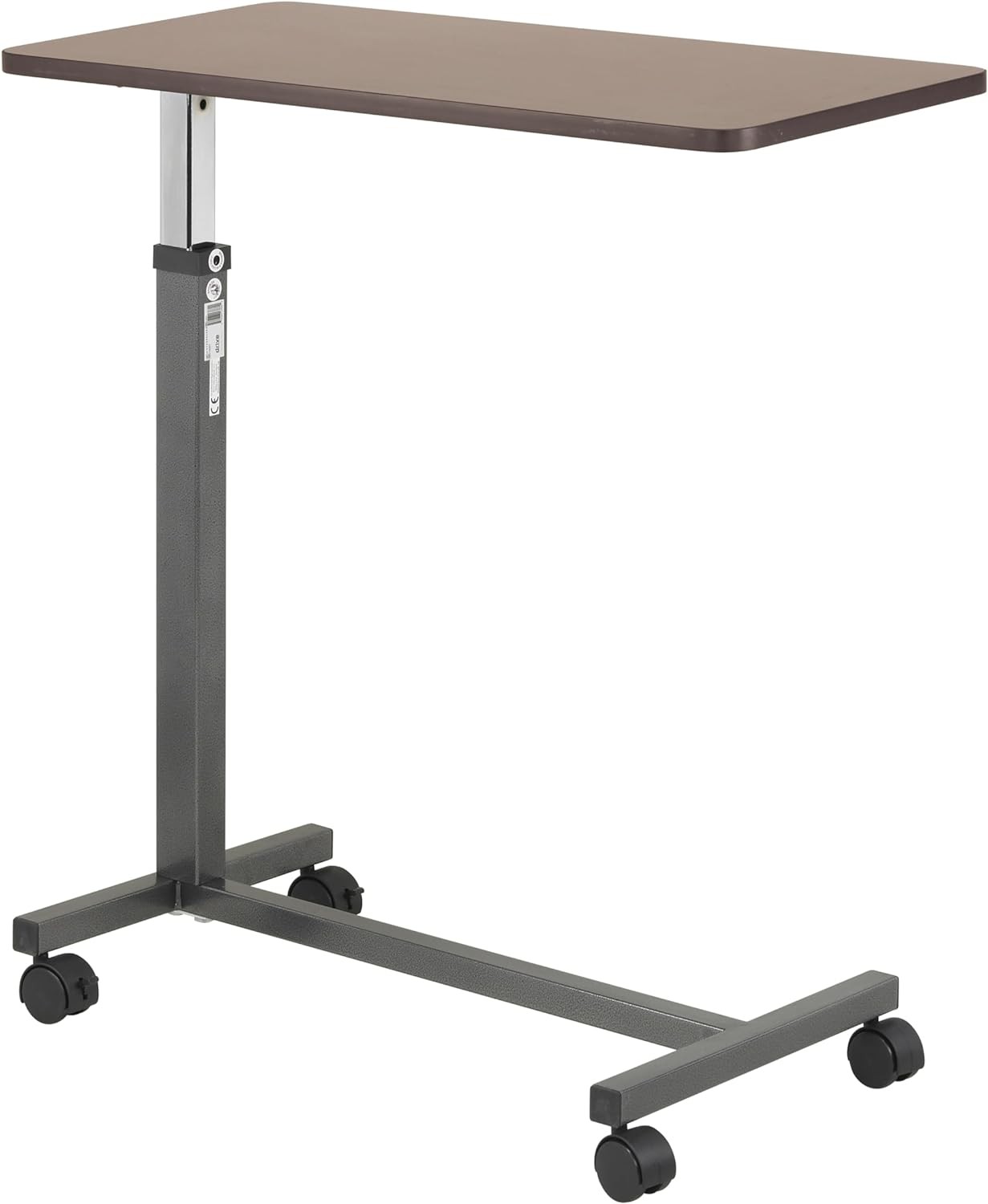 Adjustable Height Rolling C Side Overbed Table w/ Non-Tilt Top