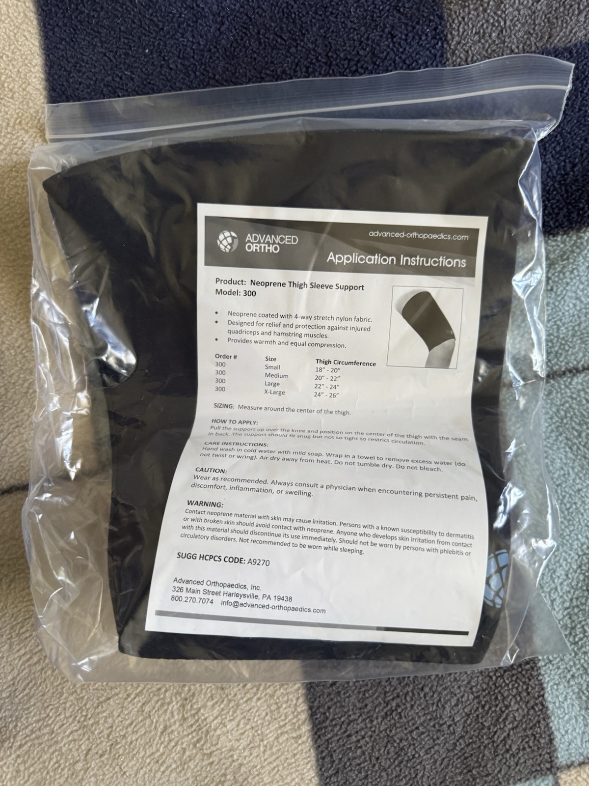 Advanced Ortho Thigh Support #300 Large