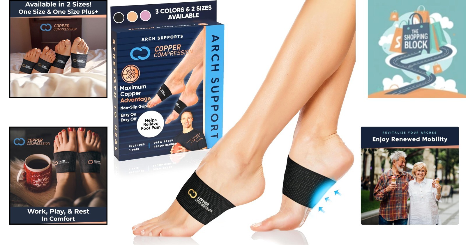 Black Arch Support Sleeves – 1 Pair, Breathable, Targeted Compression for Foo…