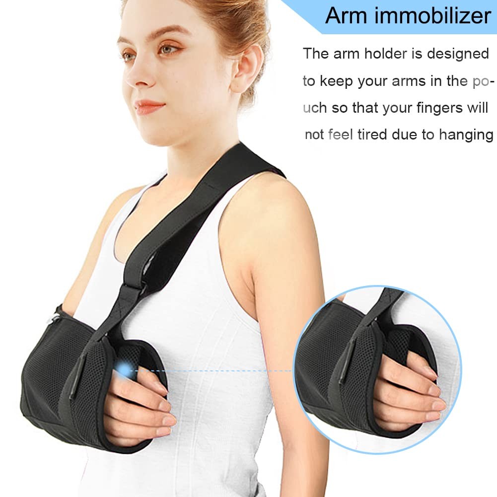 Arm Sling Shoulder Immobilizer Support Brace with Back Belt Size L Set