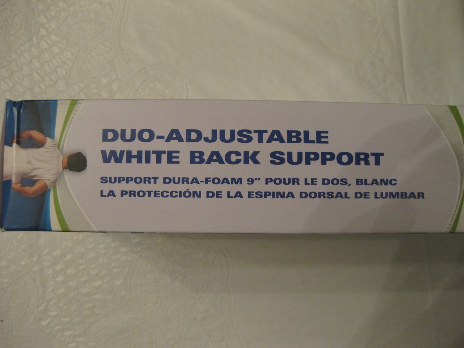 NWB SPORT AID DUO ADJUSTABLE WHITE BACK SUPPORT SIZE M/L