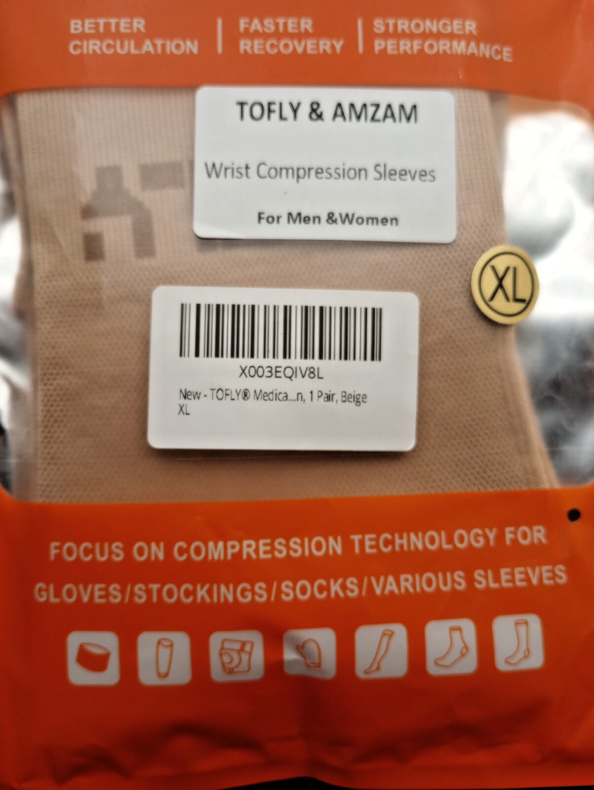 Tofly – Wrist Support Sleeves Joint Pain Tendonitis Compression Sprain Relief XL