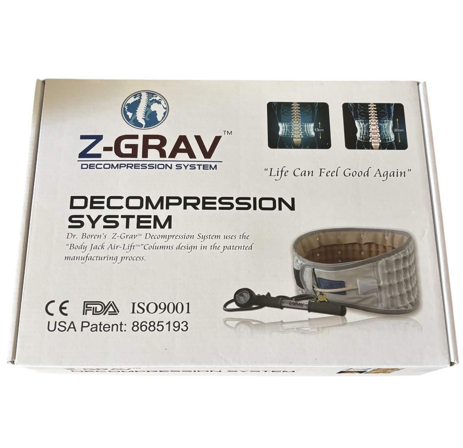Z-Grav Spinal Decompression System Lumbar Belt For Back Pain Relief Sz. L