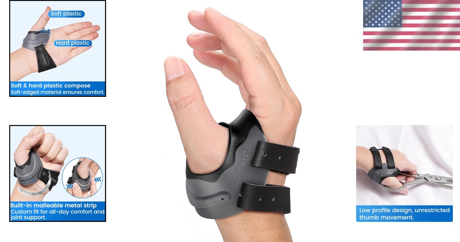 CMC Thumb Brace for Arthritis Pain Relief – Medium, Right Hand, Adjustable Fit