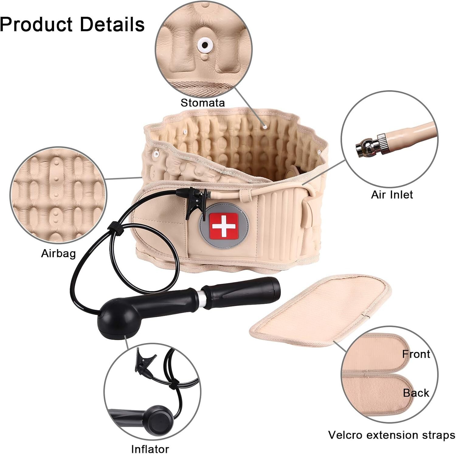 Decompression Belt Back Brace Lumbar Spinal Support & Extender Belt Air Traction