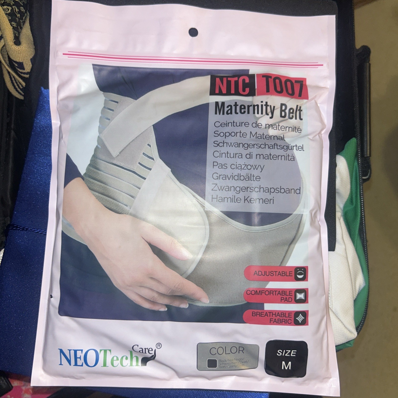 NEOTech Care Adjustable Maternity Belt Medium Black Support NTC-T007