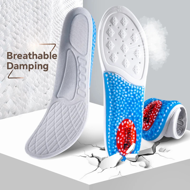 New Sport Insoles For Shoes High Elasticity Triple Shock Absorbing Sole Pad PU M