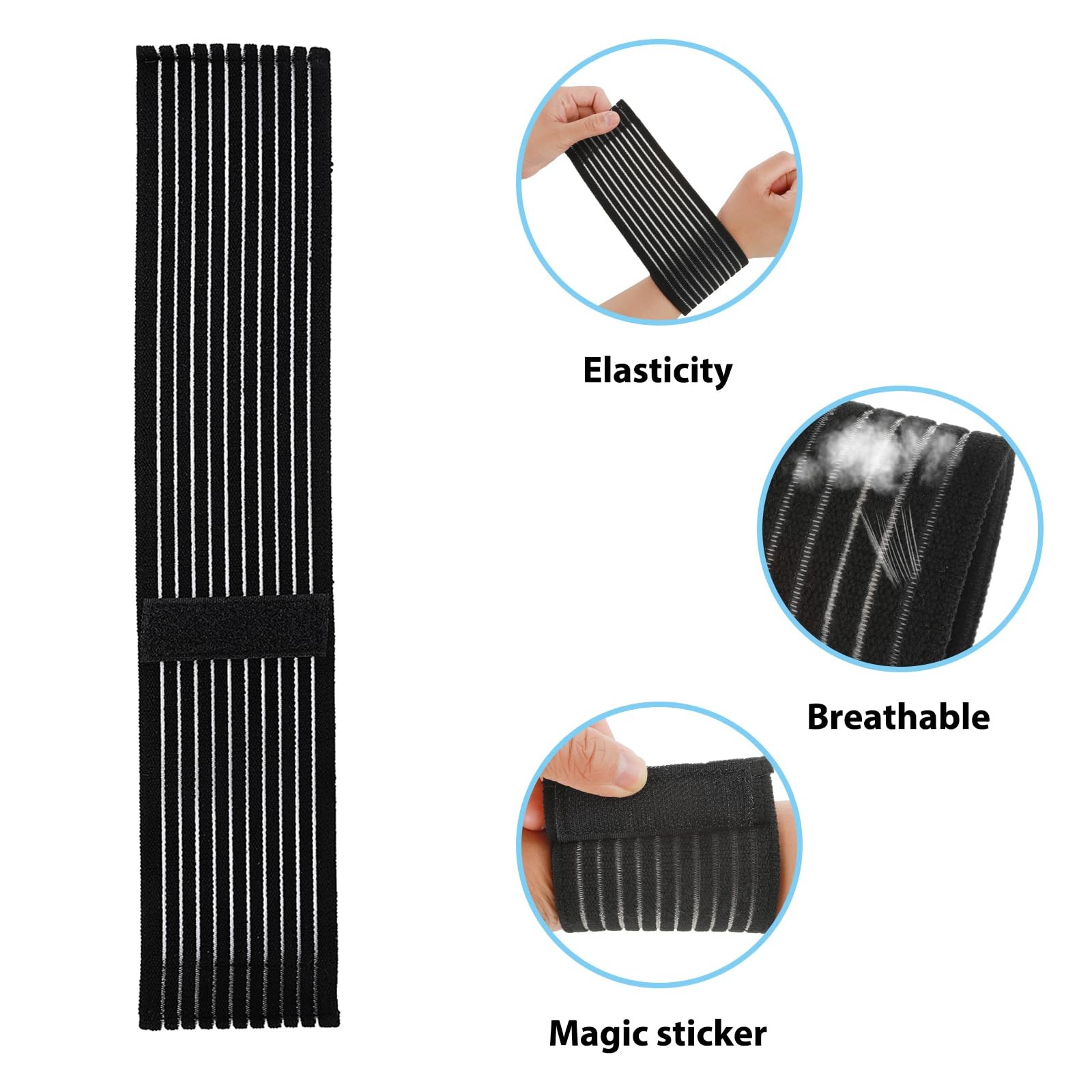 2 PCS Elastic Wrist Band Wrap Breathable Wrist Brace Adjustable Wrist Straps …