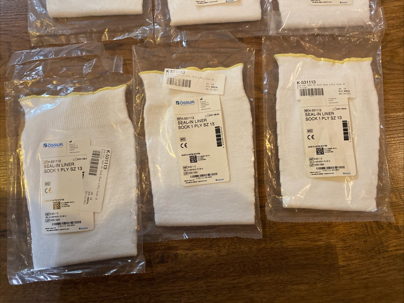 (Lot Of 6) 1ply Ossur Seal-in Liner Sock K-531113 size 13