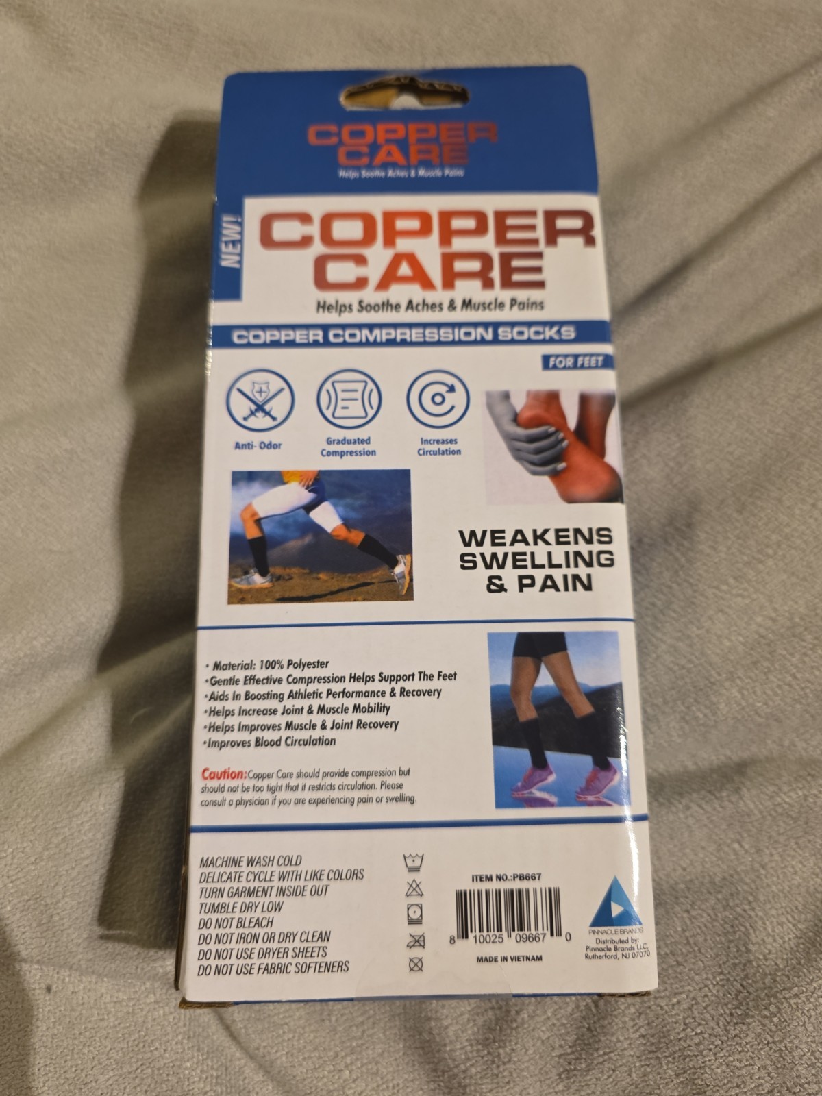 Copper Care Unisex Adult COMPRESSION SOCKS Soothes Aches & Pains Men & Women