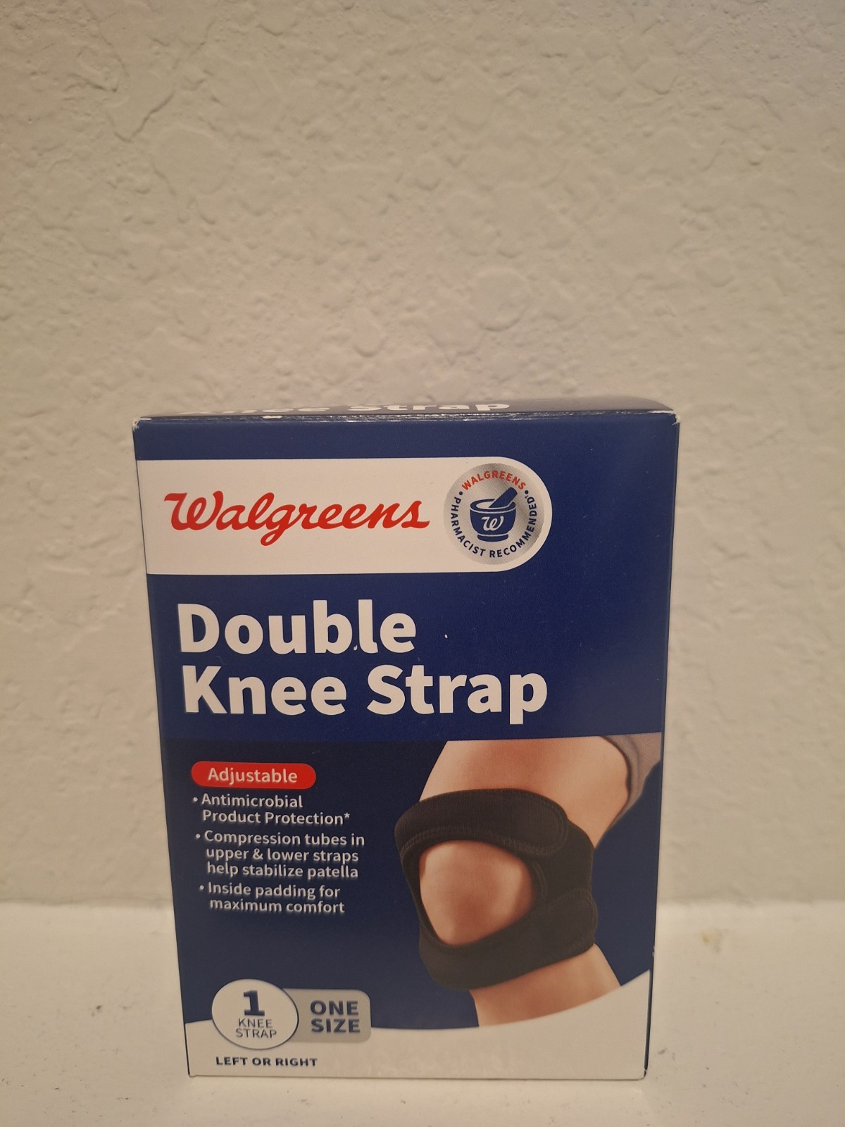 Walgreens Adjustable Double Knee Strap Left/Right One Size Padded Antimicrobial