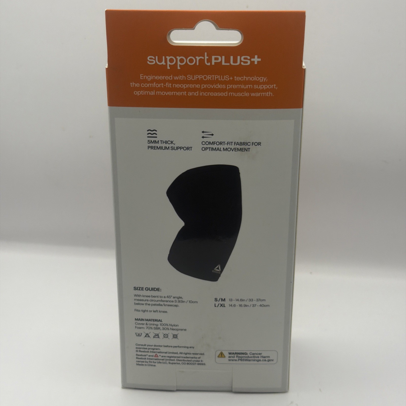 Reebok Neoprene Knee Sleeve. Size S/M Premium support, comfort-fit fabric