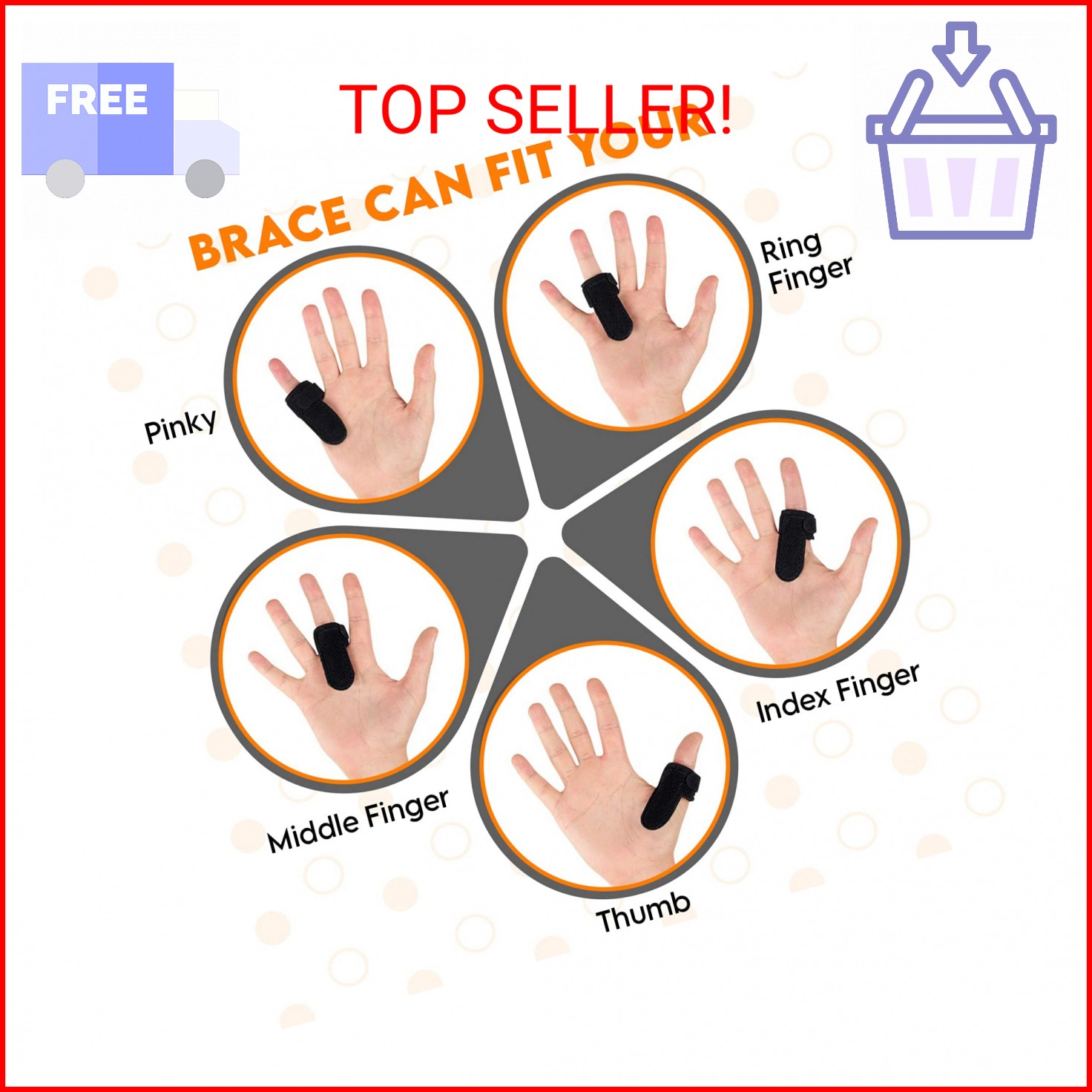 CTR BAND Trigger Finger Splint – Support Brace for Middle, Ring, Index, Thumb an
