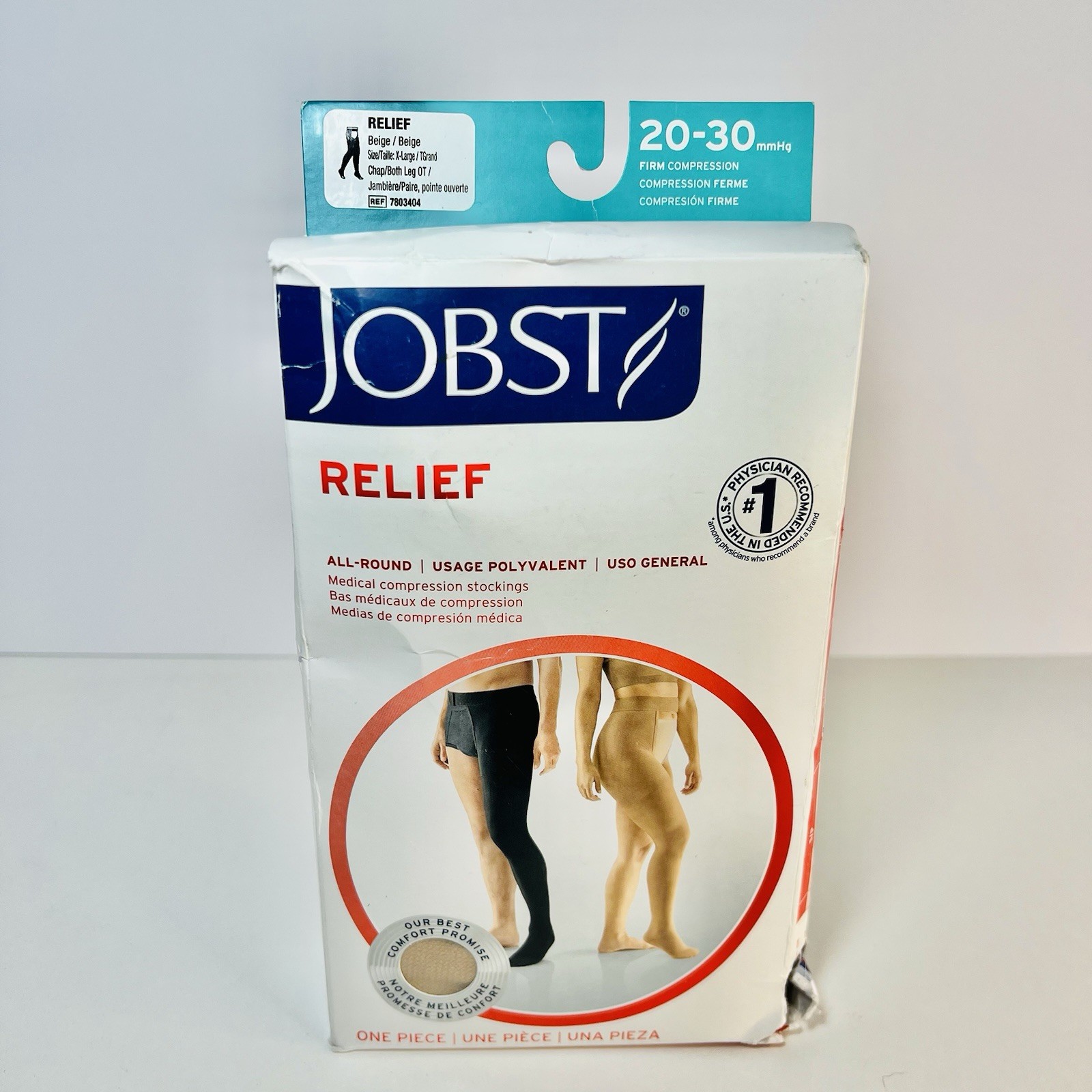 Jobst Relief Compression Chaps 20-30 mmhg Open Toe Beige XL Unisex