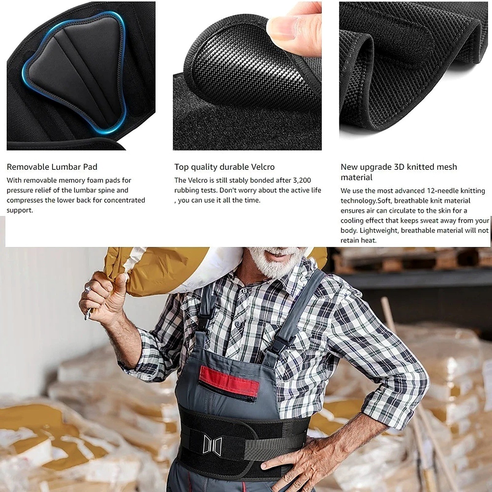 Adjustable Lower Back Brace Lumbar Support Waist Belt Men Women Back Pain Relief
