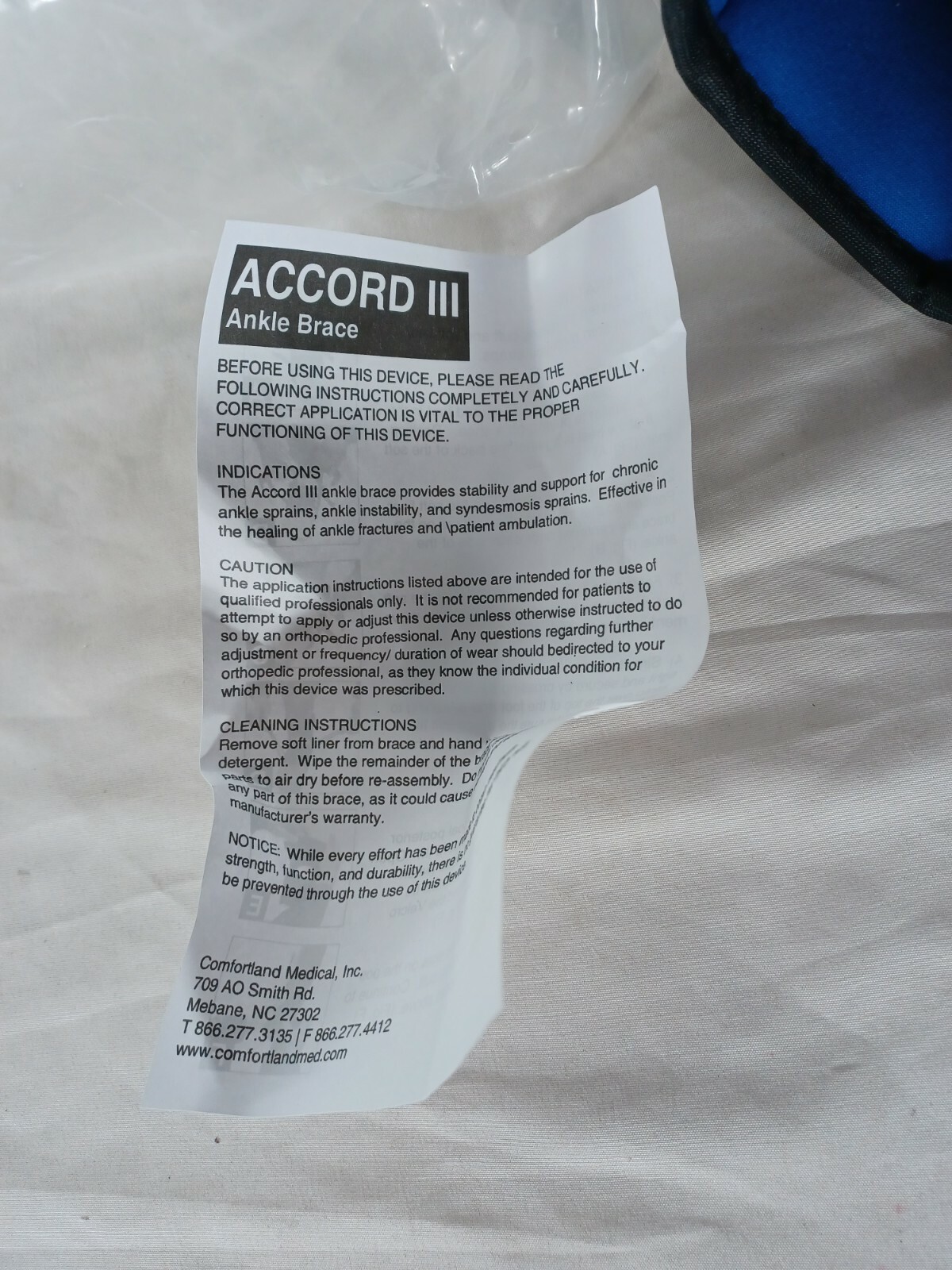 Comfortland Accord III Black Adjustable Ankle Brace Left Medium CL-301-3