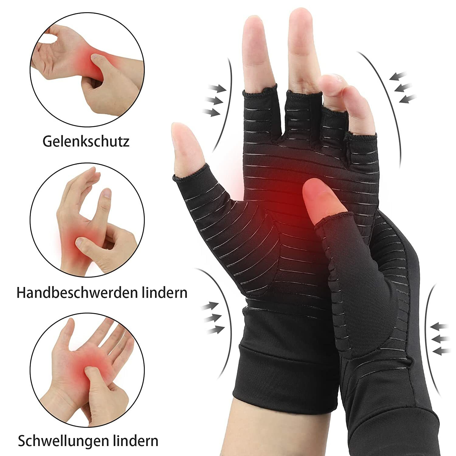 Copper Compression Gloves Arthritis Carpal Hand Wrist Brace Support Non-slip US
