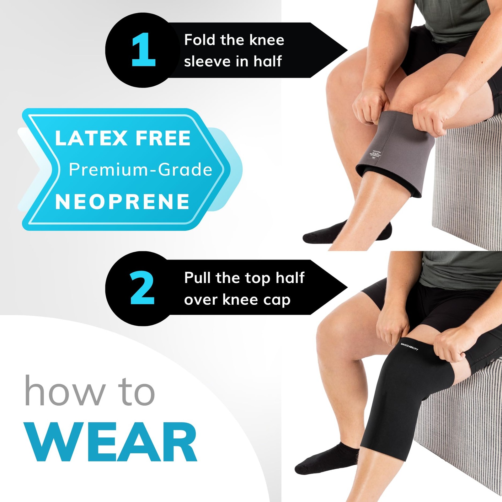 Plus Size Neoprene Knee Sleeve XXL Wide Calf Compression Brace Bariatric Support