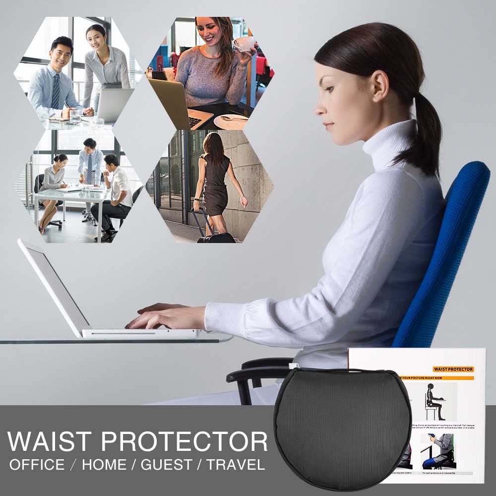 Sitting Back Posture Corrector, Adjustable Portable for Home Travel (Black)