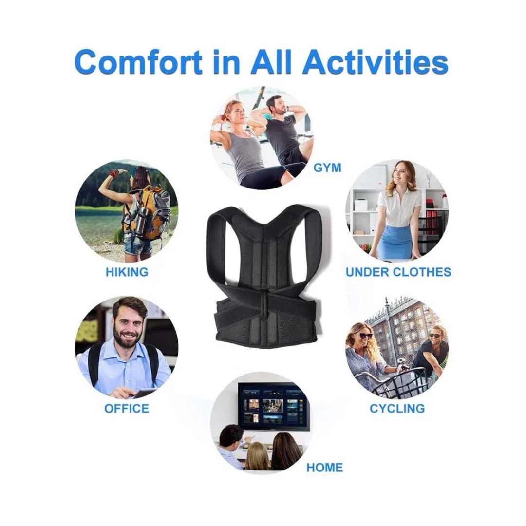 Adjustable Posture Corrector Low Back Support Shoulder Brace Belt for Men Women