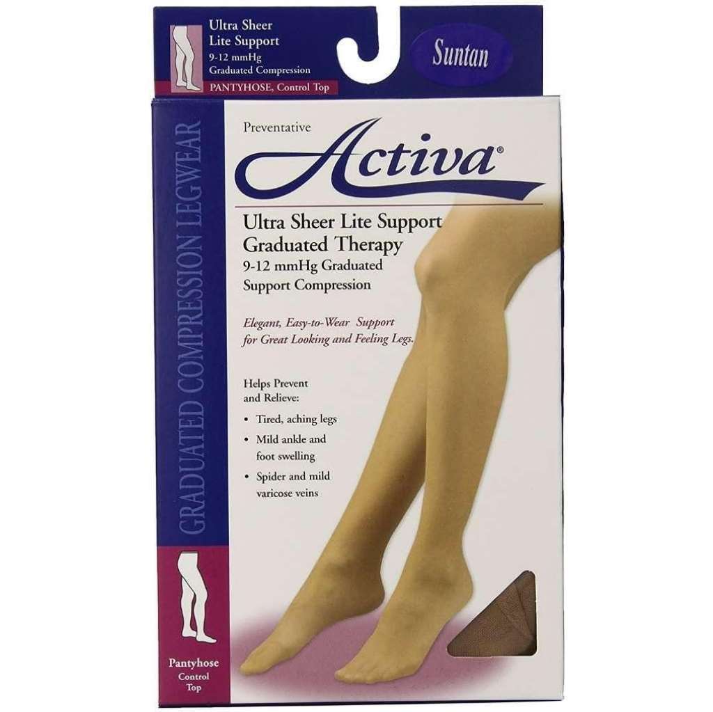 Activa UltraSheer Suntan Size C Pantyhose Control Top CT 9-12mmHg