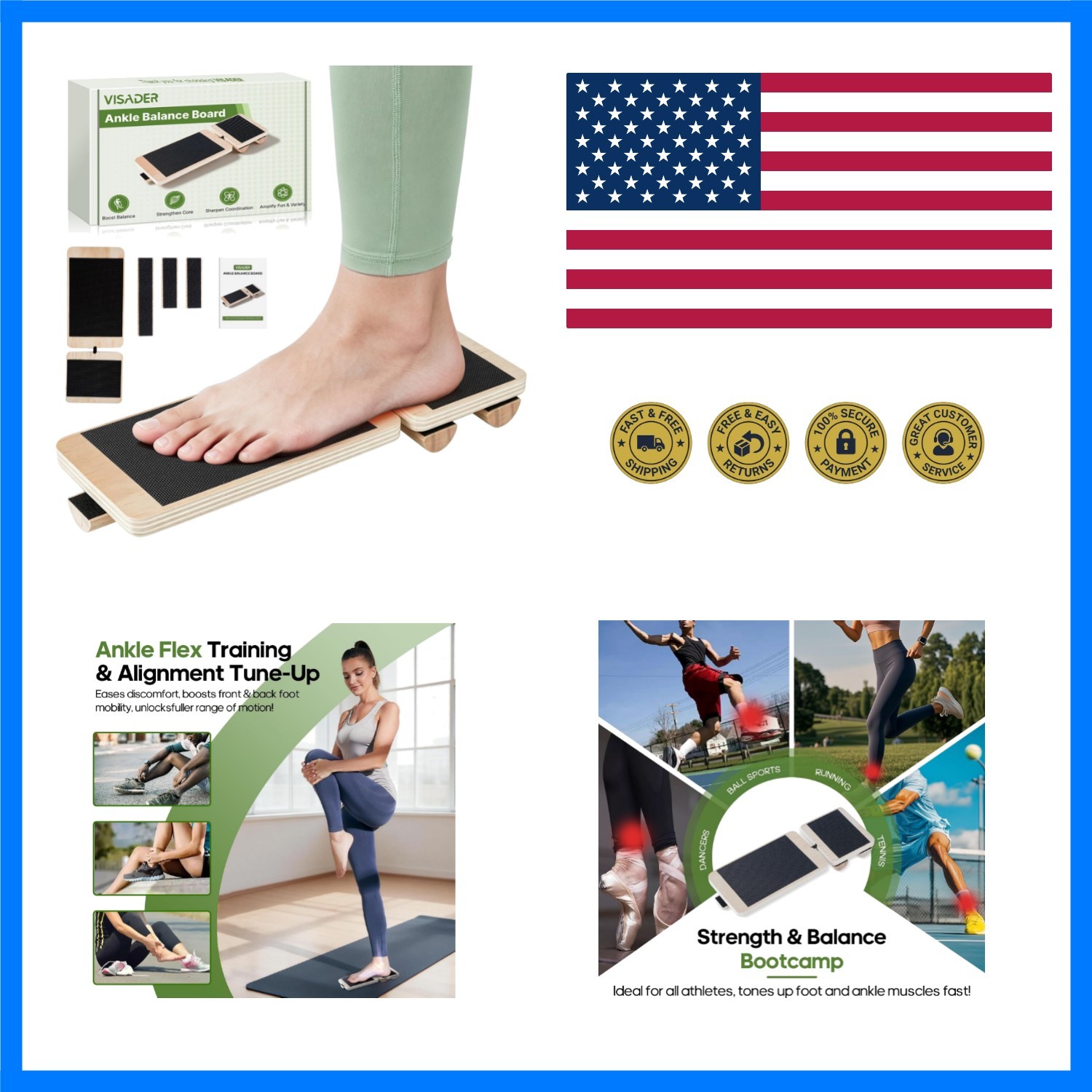 Adjustable Angle Ankle Axis Balance Board & Strengthener for Ankle Sprain | A…