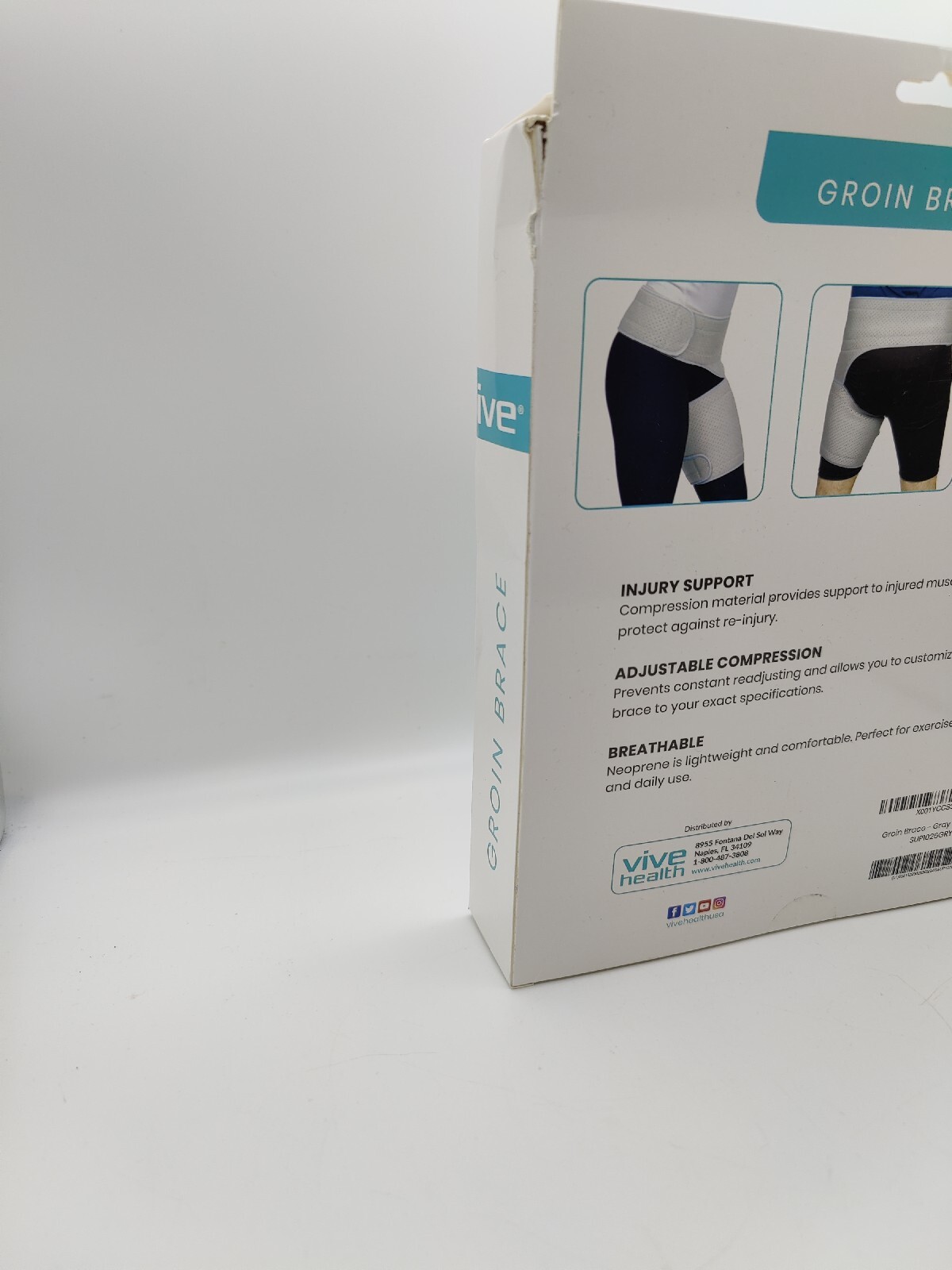 Vive Groin Brace Black Hip 25”-48”NEW/Open BOX Neoprene Groin Brace
