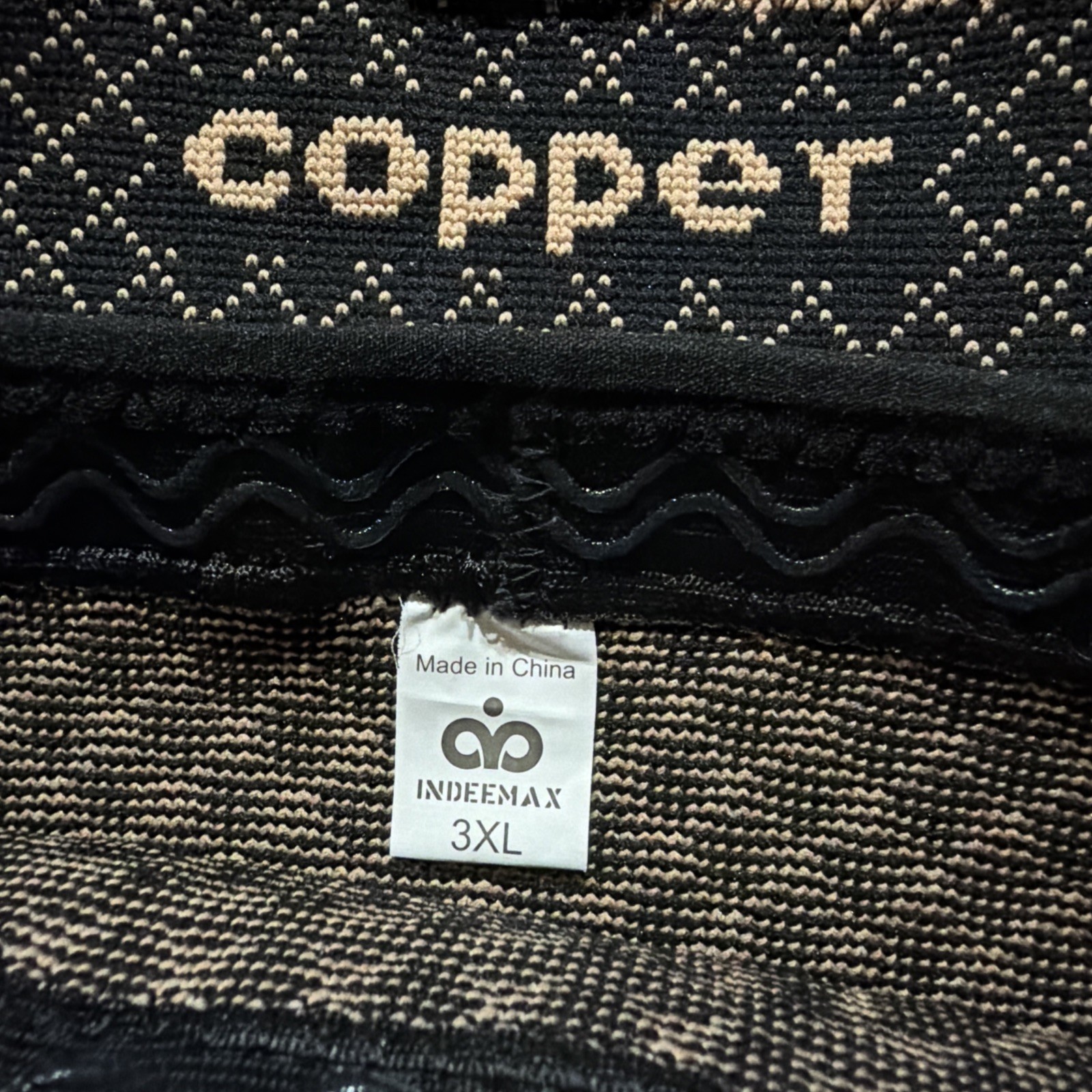 New Jiuentian Copper Knee Brace Sz 3XL Copper Nylon Latex Spandex Polyester