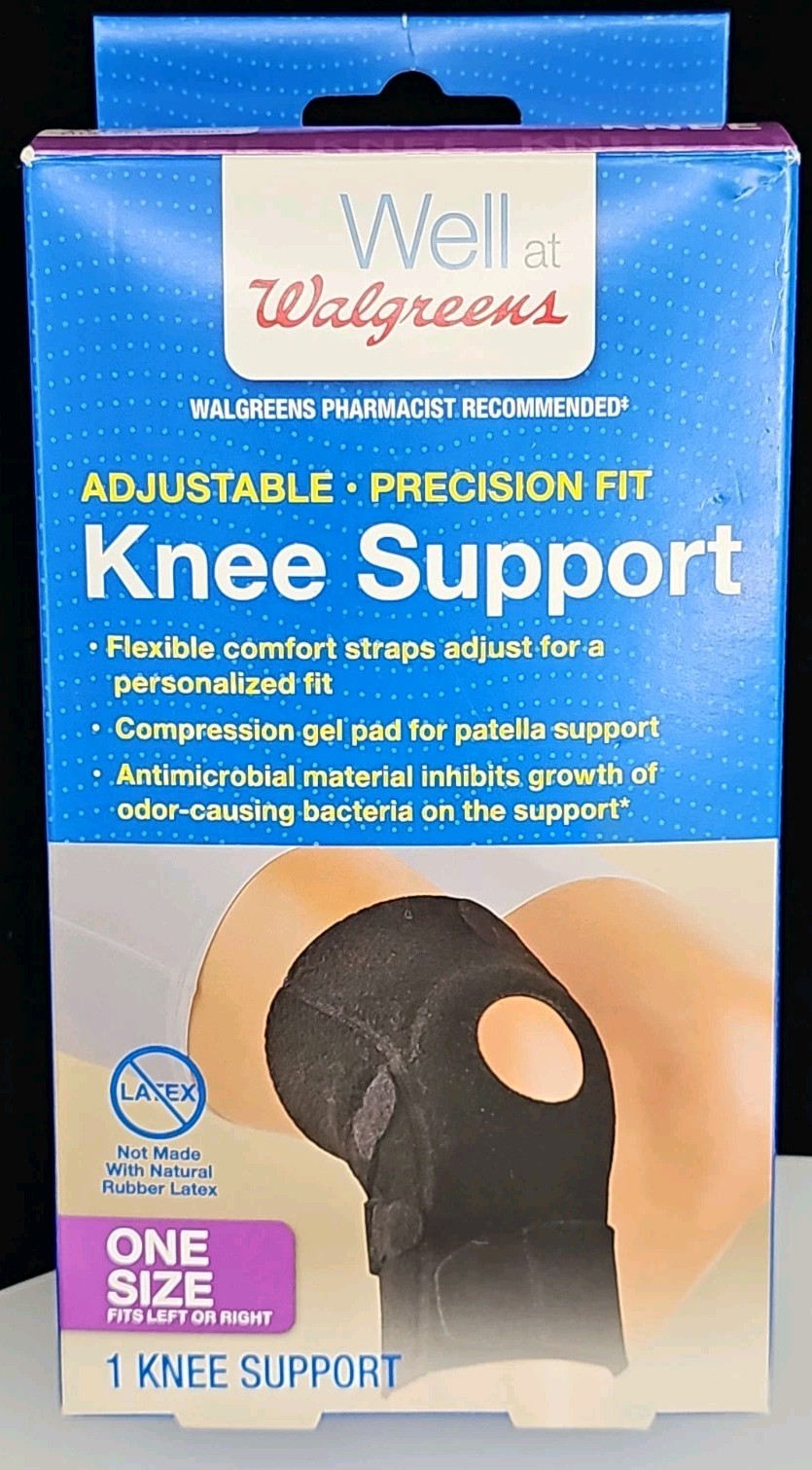 Well At Walgreens Adjustable Knee Support One Size Fits Left Or Right 13-17.5″