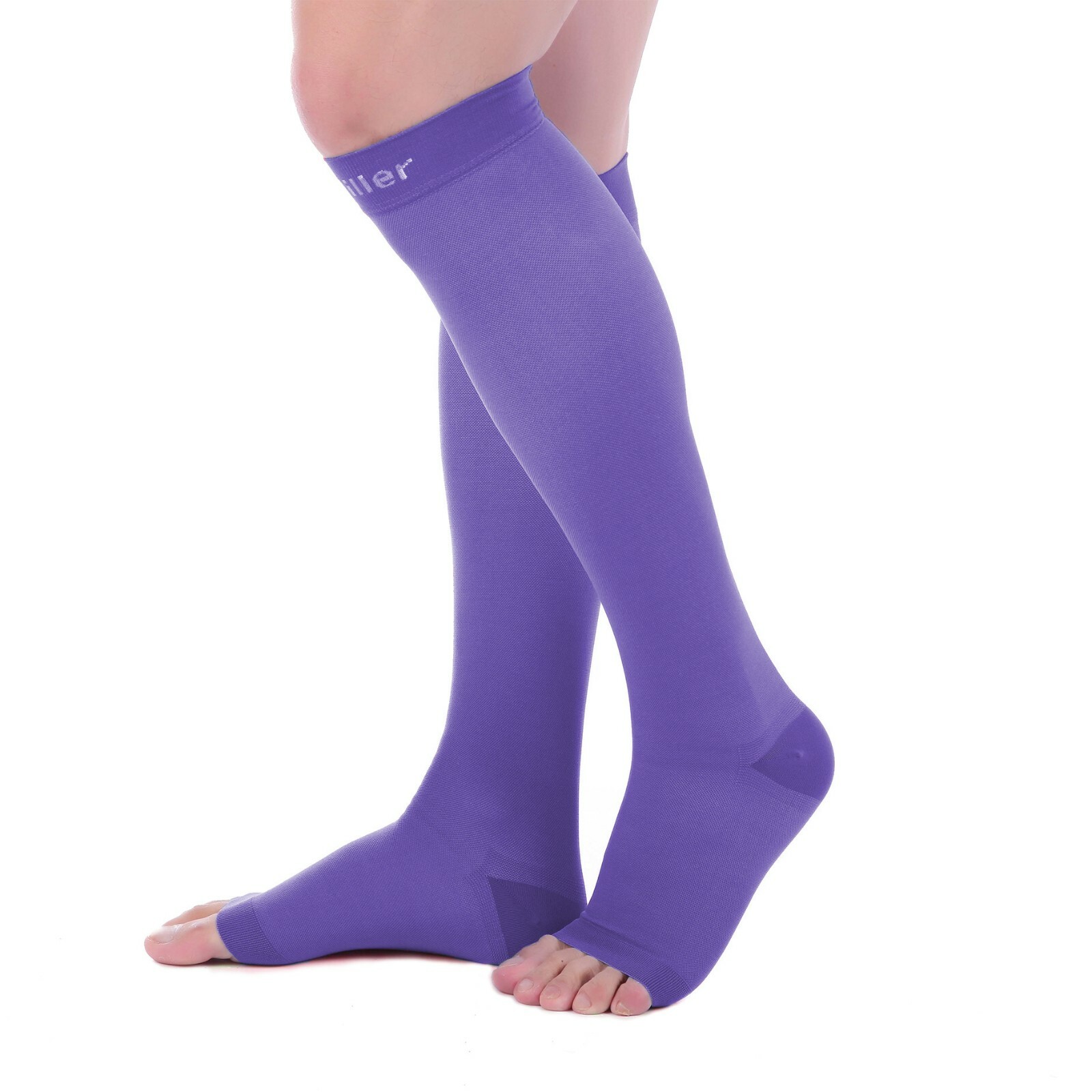 Doc Miller Open Toe Socks Compression Stockings 20-30mmHg Sleeves, Varicose Pain
