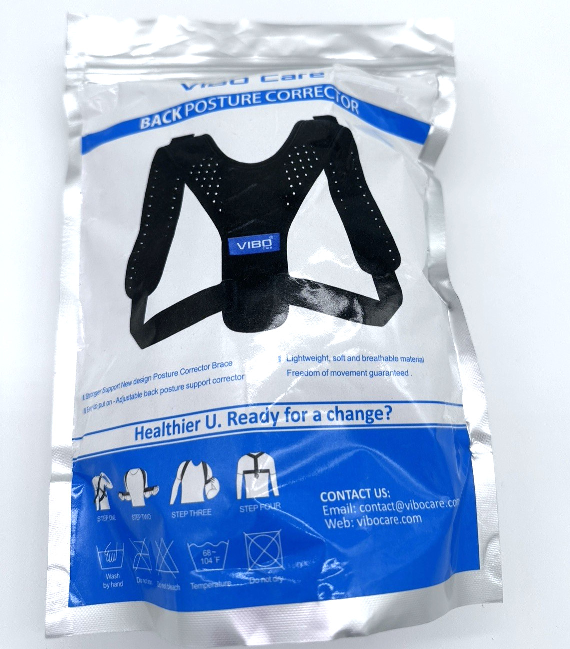 Posture Back Corrector Vibo Men and Women Comfortable Upper 1 Count