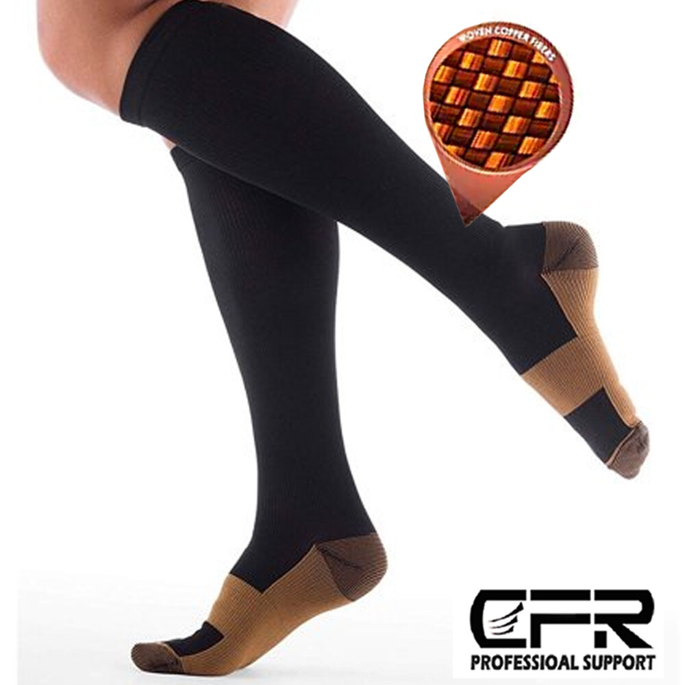 Copper Compression Socks 15-20mmHg Best for Men Women Running Athletic Medical *
