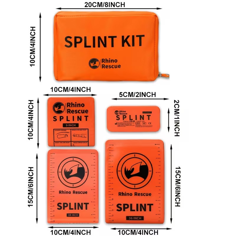 RHINO RESCUE Emergency Splint Set 4pc Rollable First Aid Trauma Survival Splints