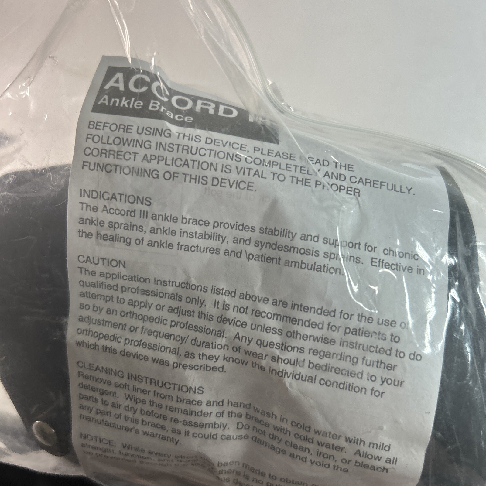 Accord III ankle Brace Size M Right Ankle WITHOUT BOX!!! VEY GOOD