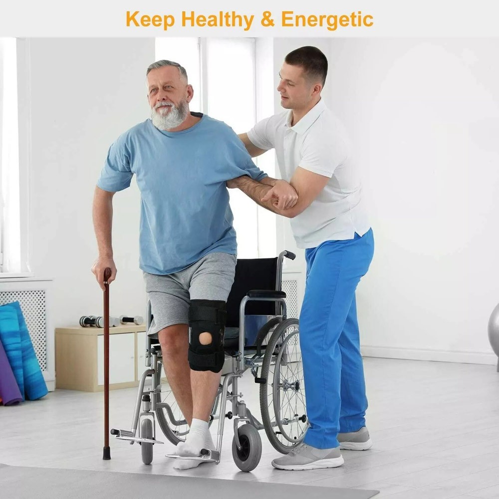 Compression Knee Brace Sleeve Joint Support Hinged Open Patella Stabilizer Wrap