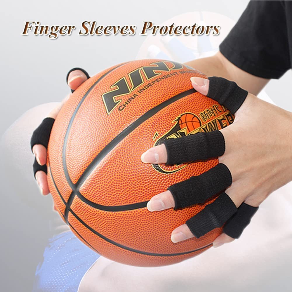 ZINGSURE Finger Sleeves Protectors, 10Pcs Sport Medium, 10PCS black set