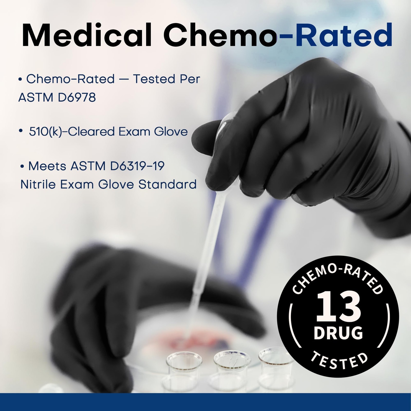 Supmedic Disposable Nitrile Gloves, Black Powder Free Small, Smal (Black)