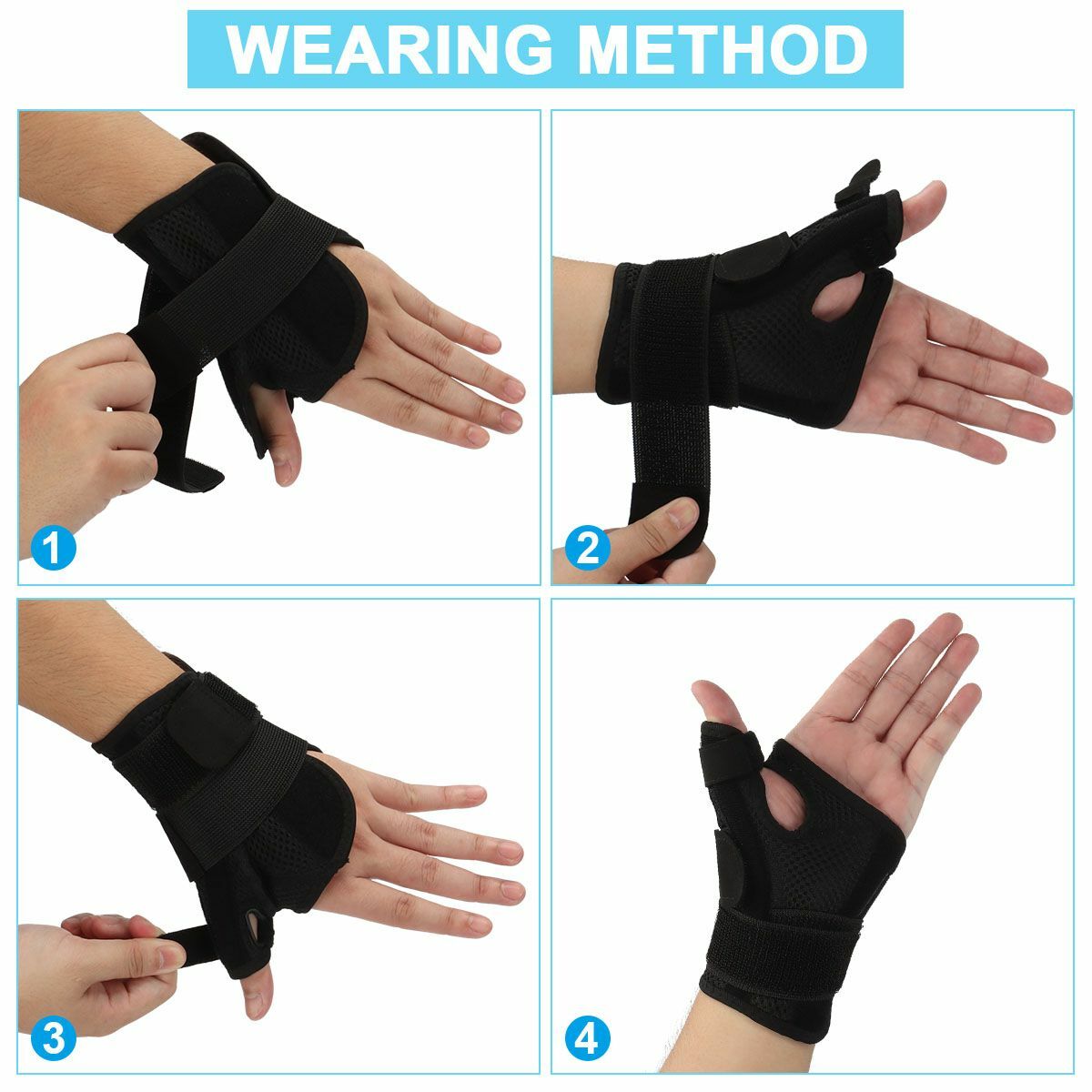 Thumb Brace Wrist Support – Hand Splint for Carpal Tunnel Tendonitis Pain Relief