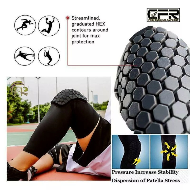 Knee Pad Leg Protector High Crashproof Antislip Honeycomb Compression Sleeve Gym