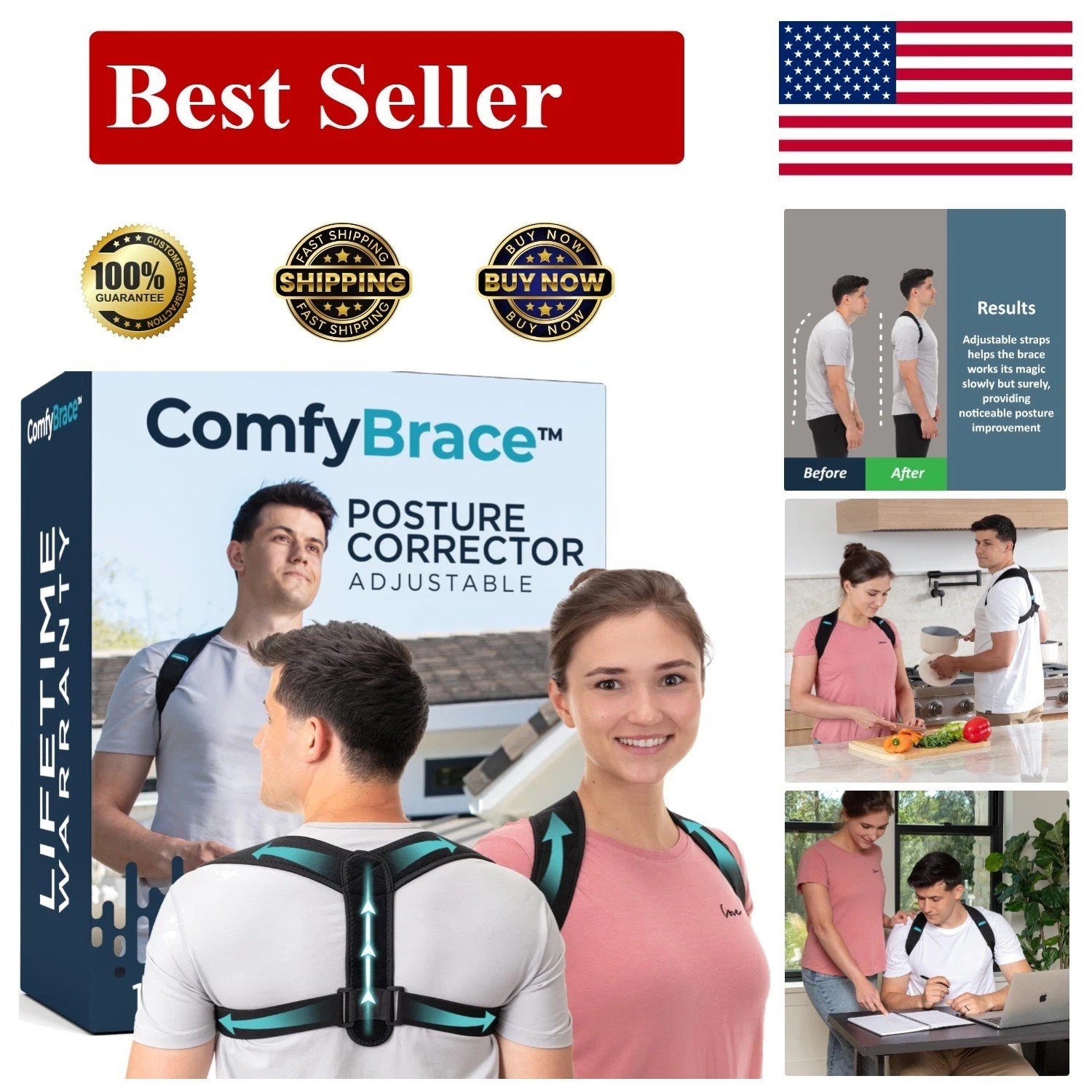 Back Brace Posture Corrector for Women and Men, Back Braces for Upper and Low…