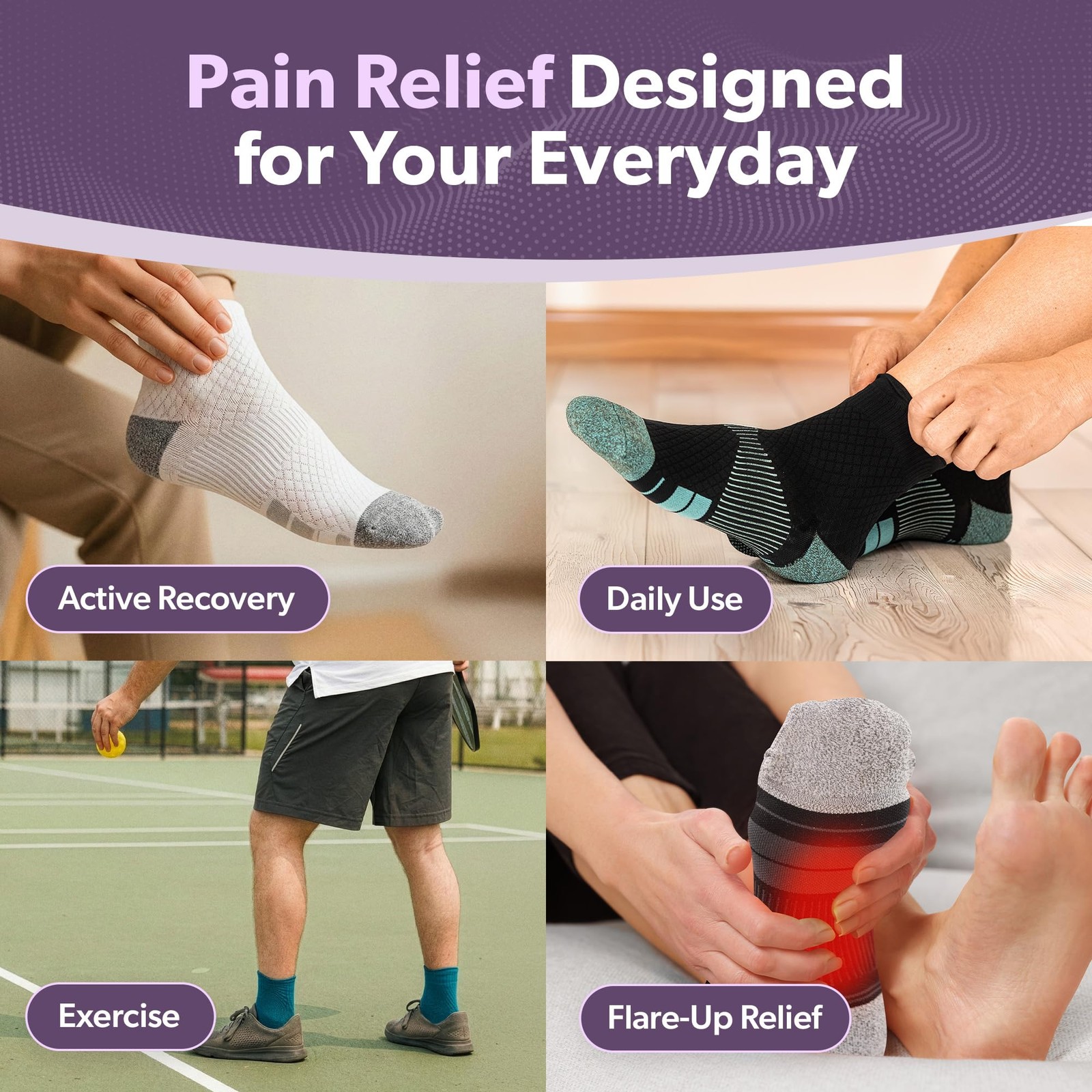Plantar Fasciitis Socks – Ankle Compression Socks for Foot Pain Relief, Heel …