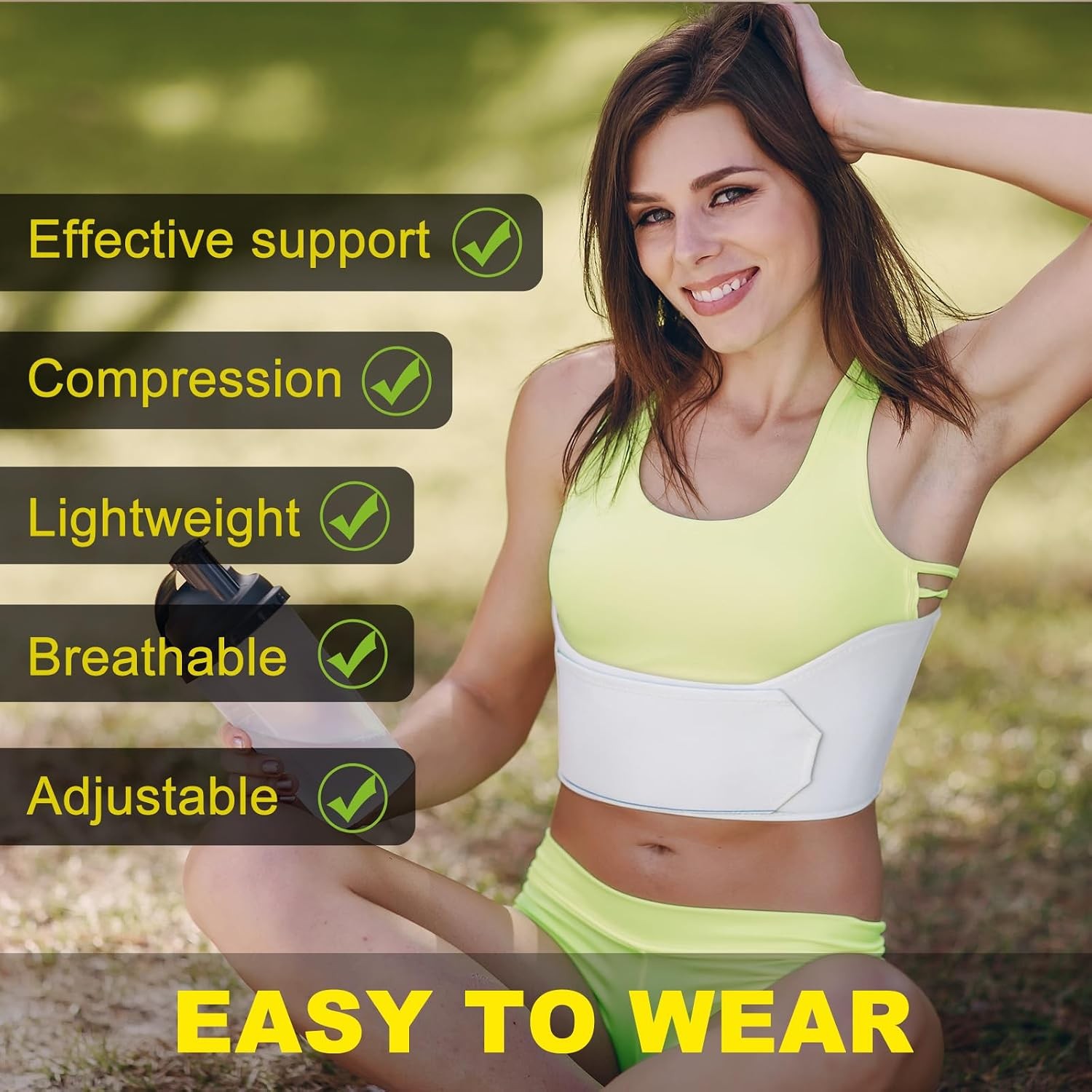 Rib Brace Chest Compression Support Belt for Broken & Cracked Ribs